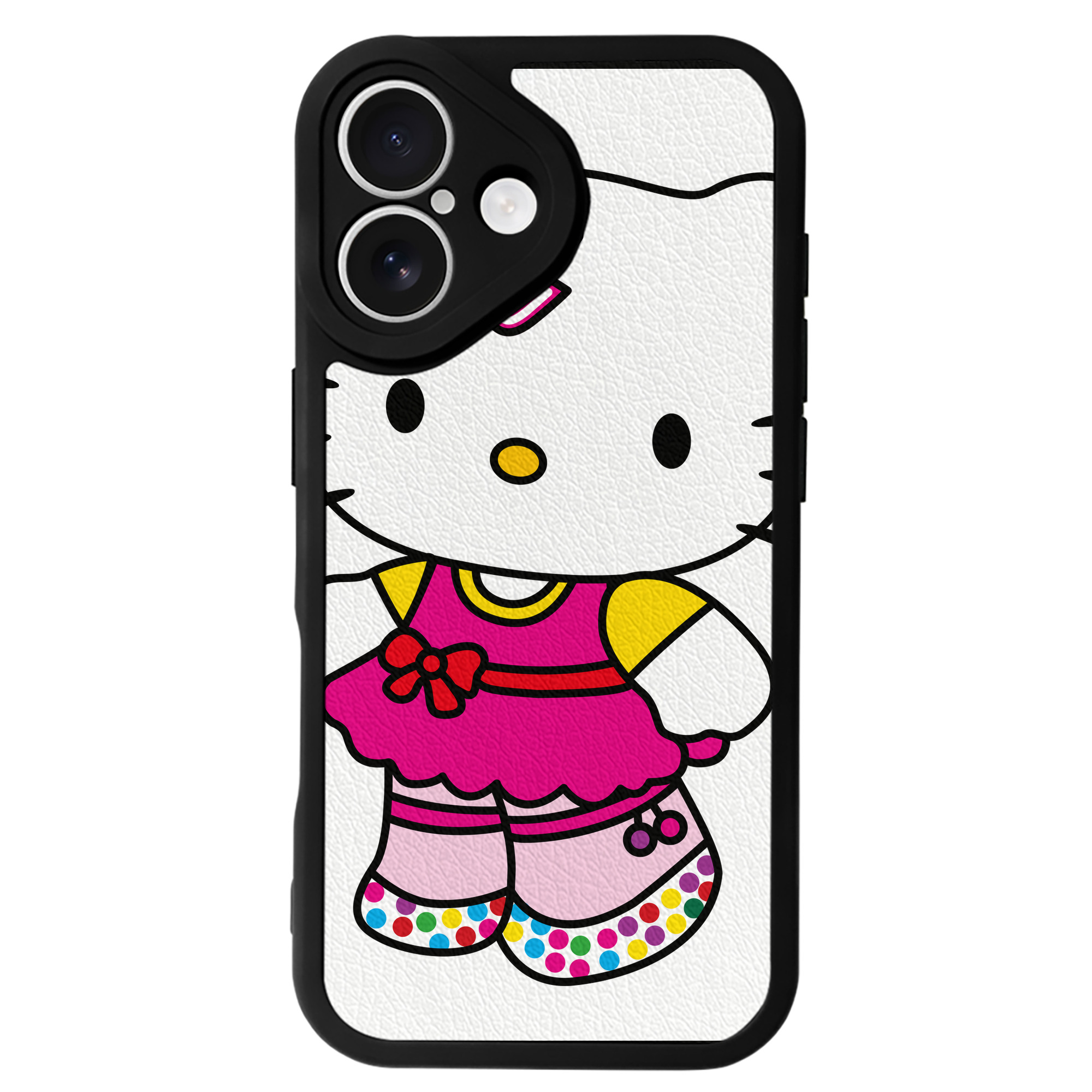 （画像用） Hello Kitty ハローキティ 【iPhone 16シリーズ対応】シリコンスマホケース（レザー調） 材質：シリコン